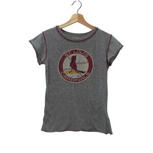 Cardinals Cotton Blend Fitted Tee, Junior Medium/Adult Small, Distressed/Grunge